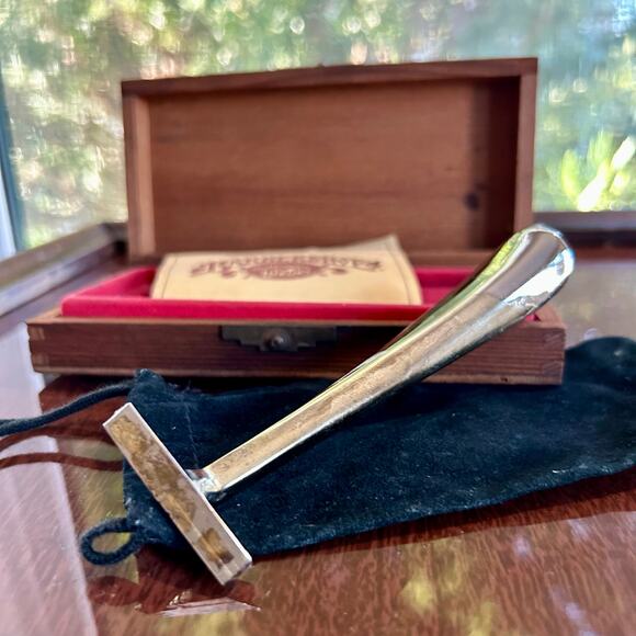 Vintage Franklin Toiletry Co. Barbershop Luxury Razor in Original Wooden Box - Picture 5 of 11